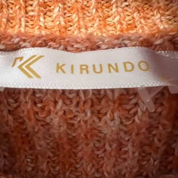 Kirundo Women’s Fall/Winter Chunky Knit Turtleneck Poncho SweaterM Orange/Rust - Picture 4 of 11